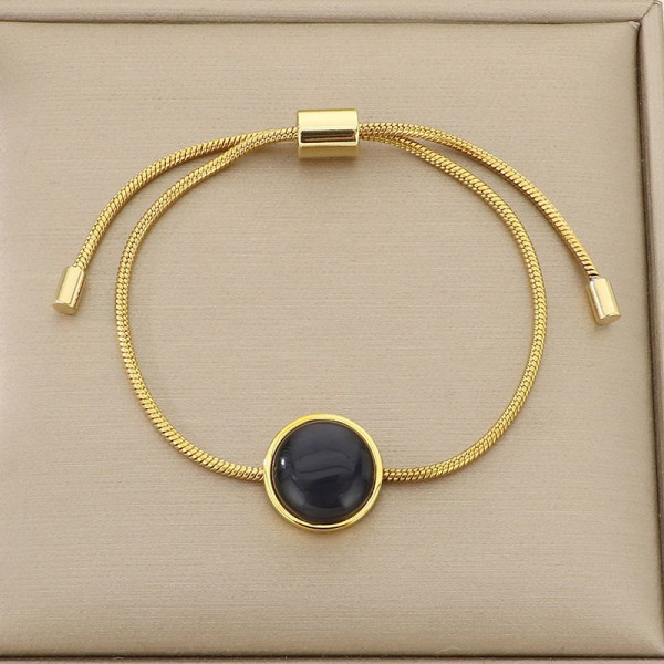 Браслет-слайдер с тигровым глазом в золотистом обрамлении CJN42724