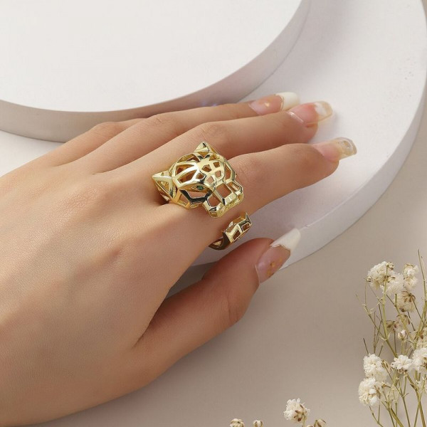 Кольцо медь напыление золотом леопард 1J12067CJJ