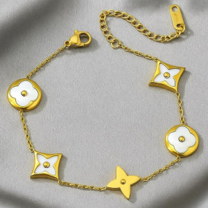 Браслет титановая сталь напыление золотом 1J12157CJJ