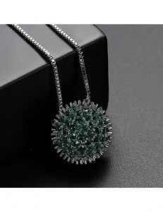 Серебристая Цепочка с объемным кулоном-шаром D98940