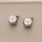 Серебристые серьги-пусеты Сферы CJH65505