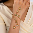 Браслет жесткий спиралевидный с шариками-вставками CJK08765