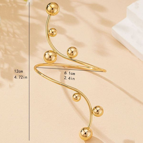 Браслет жесткий спиралевидный с шариками-вставками CJK08765