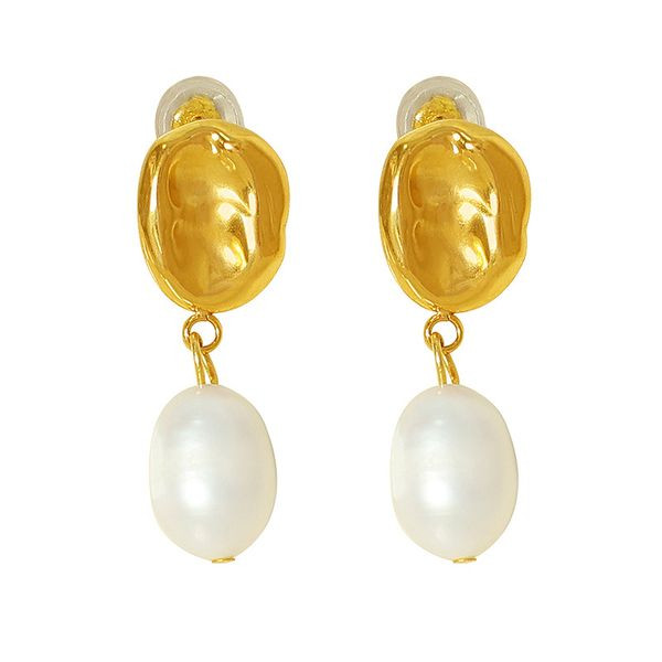 Серьги Висячие с каплевидными белыми подвесками CJL90562