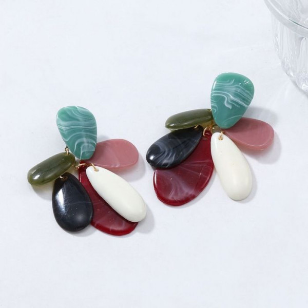 Оригинальные серьги-пусеты каменные капли CJM81441