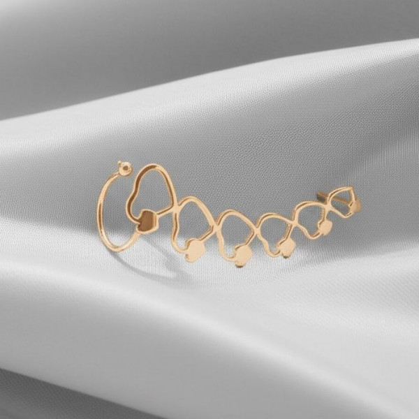 Ажурный золотистый кафф Сердца 1J11087CJJ