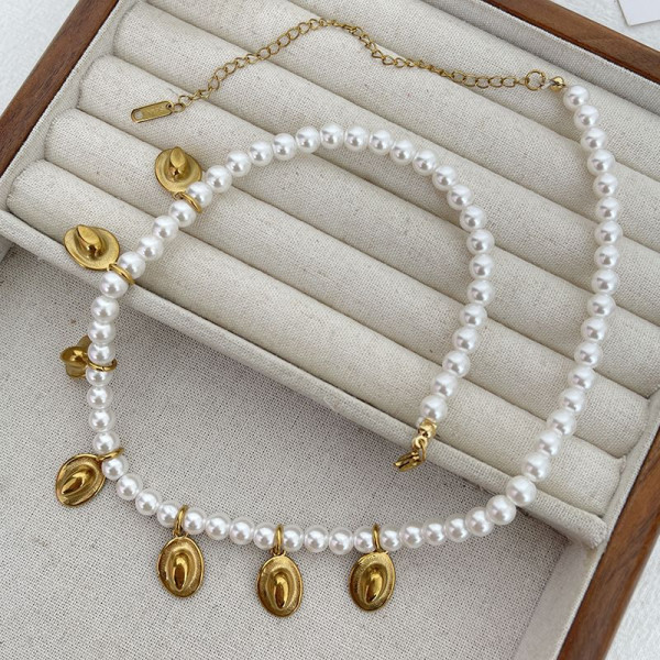 Жемчужное колье с ракушками CJN48905