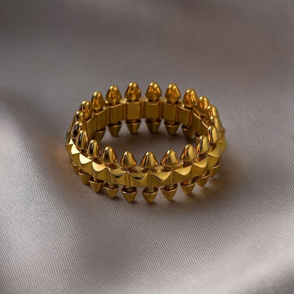 Кольцо медицинская сталь с напылением золотом 1J12068CJJ