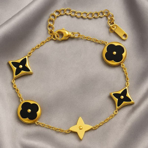 Браслет титановая сталь напыление золотом 1J12158CJJ