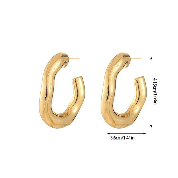 Серьги-кольца дутые классические широкие CJL48469