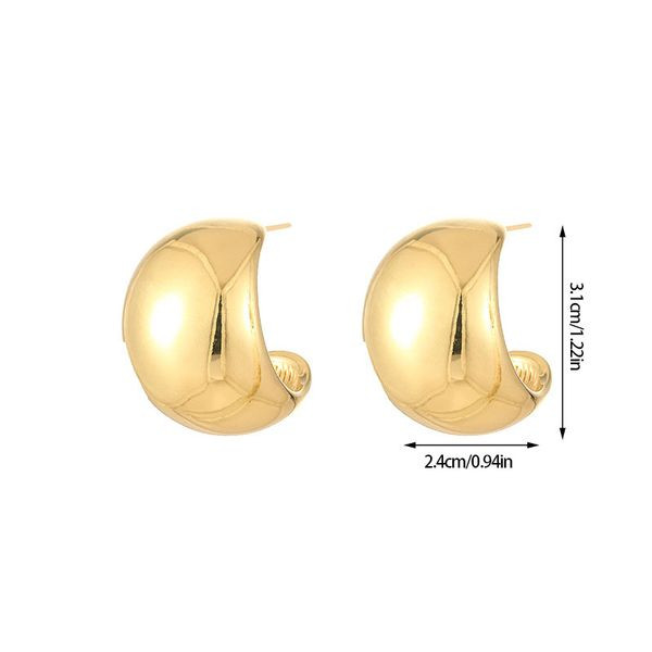 Серьги-кольца дутые классические широкие CJL48469