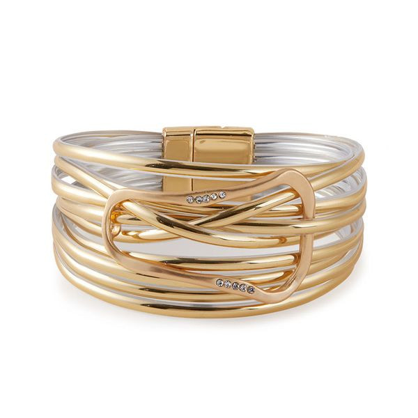 Браслет жесткий ажурный в виде хаотичного плетения CJK14016