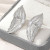 Фактурные серьги-пусеты Серебристые крылья ангела CJL10269