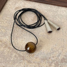 Лаконичный длинный шнурок с подвесом из камня CJH76620