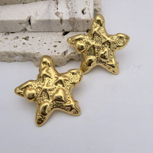 Серьги-пусеты Морские звезды фактурные CJL79227