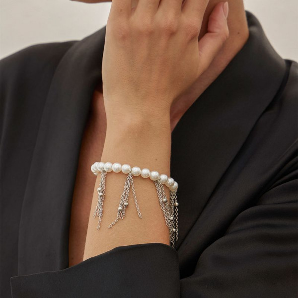 Браслет из жемчуга с каскадом цепочек 1J12209CJJ