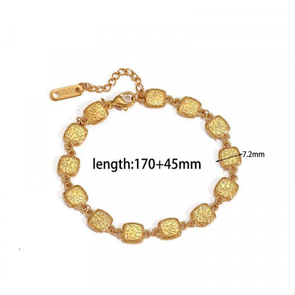 Браслет цепочка с плоскими квадратными звеньями CJN31996