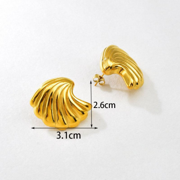 Серьги-пусеты «Морской гребешок» CJR56273