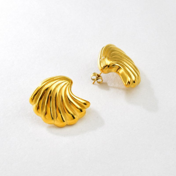 Серьги-пусеты «Морской гребешок» CJR56273