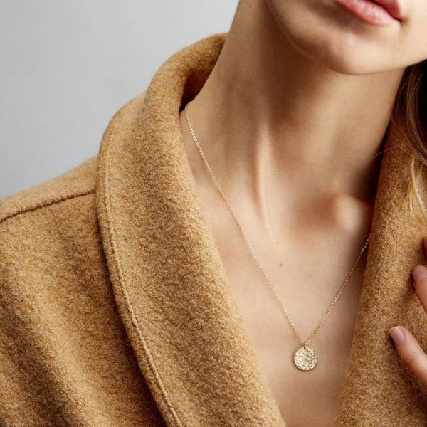 Стальная многослойная цепочка с золотым напылением и диском YX15478MSK