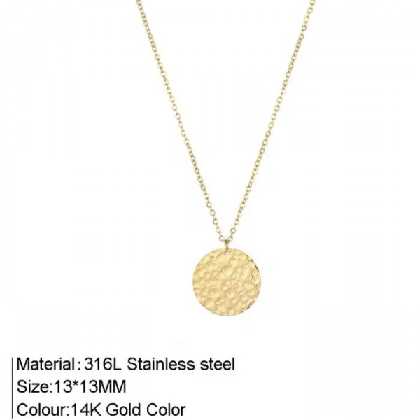 Стальная многослойная цепочка с золотым напылением и диском YX15478MSK