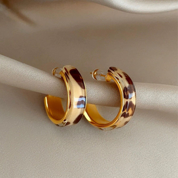 Серьги-конго с леопардовым принтом CJR83216