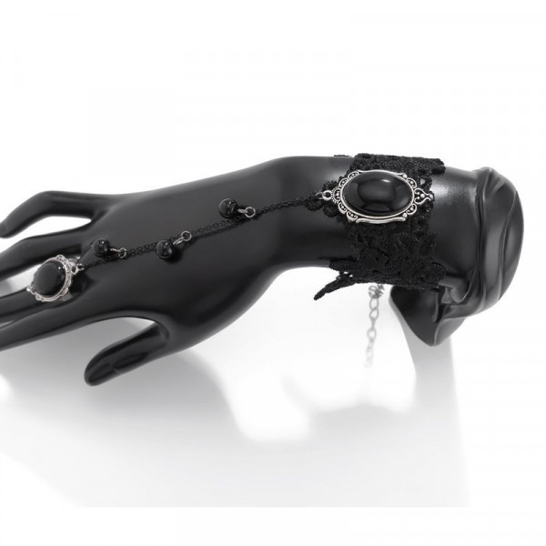 Браслет слейв готическая тайна с черными камнями CJG86591