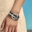 Браслет жесткий комбинированный с металлической пряжкой CJK14032