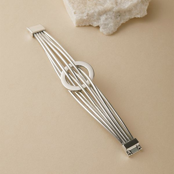 Браслет жесткий комбинированный с металлической пряжкой CJK14032