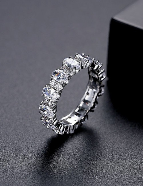 Широкое кольцо-дорожка с крупными кристаллами S67441