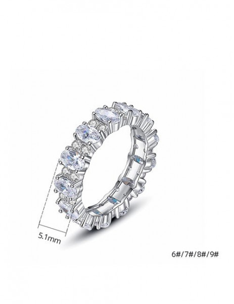 Широкое кольцо-дорожка с крупными кристаллами S67441