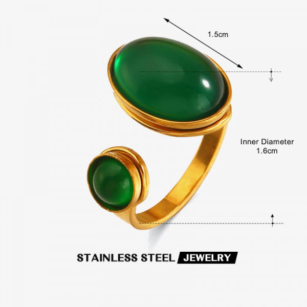 Разомкнутое кольцо с двумя овальными камнями CJR55573