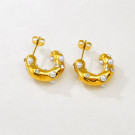 Серьги-кольца с инкрустацией жемчугом CJR56274