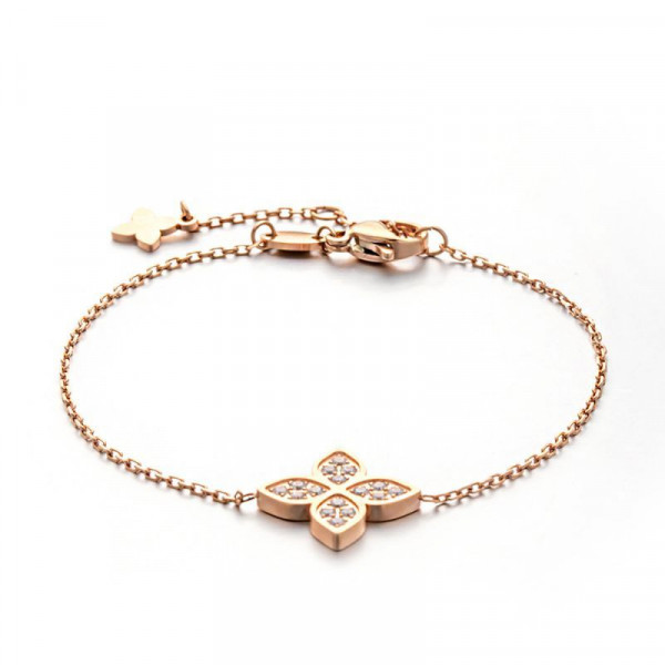 Браслет изящный с центральным элементом в форме клевера CJL30242
