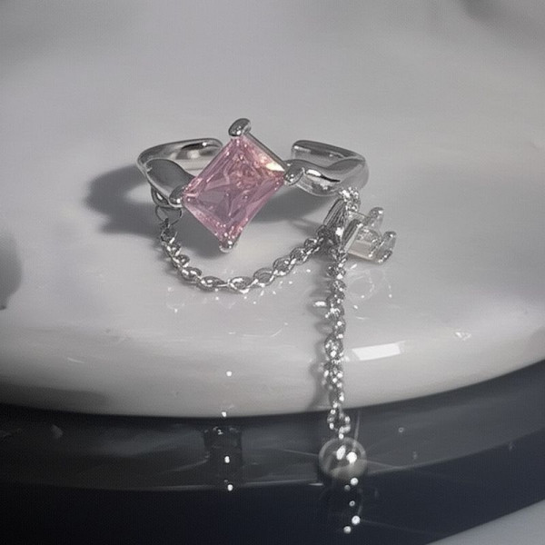 Кольцо открытое медь с напылением платины кристалл 1J11922CJJ