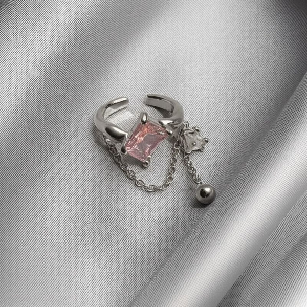 Кольцо открытое медь с напылением платины кристалл 1J11922CJJ