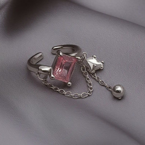 Кольцо открытое медь с напылением платины кристалл 1J11922CJJ