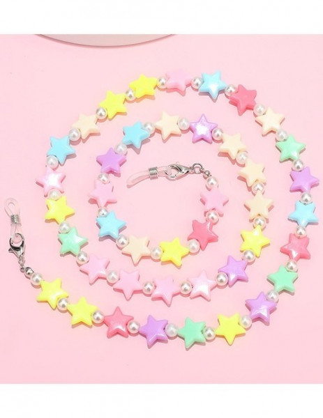 Цепочка для очков из разноцветных акриловых бабочек S06485