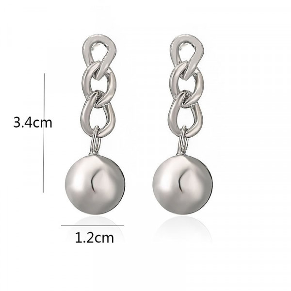 Висячие серьги-цепи со сферами M94695