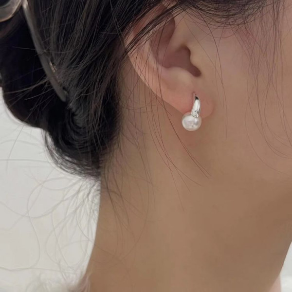 Серьги с жемчужиной на крючке J10676CJJ