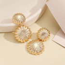 Массивные серьги-пусеты из фактурных дисков M98024