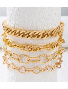 Комплект золотистых браслетов-цепочек Z15802