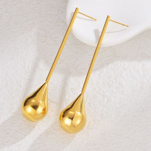 Серьги Висячие Капли на длинном основании CJL35107