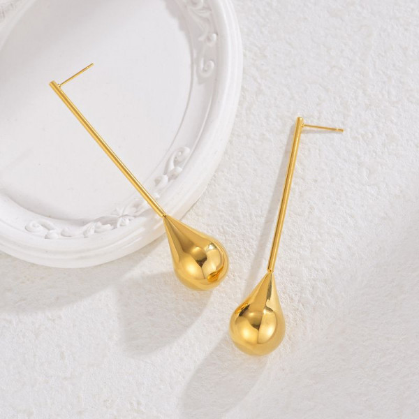 Серьги Висячие Капли на длинном основании CJL35107