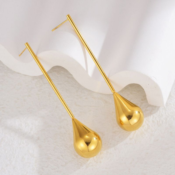 Серьги Висячие Капли на длинном основании CJL35107