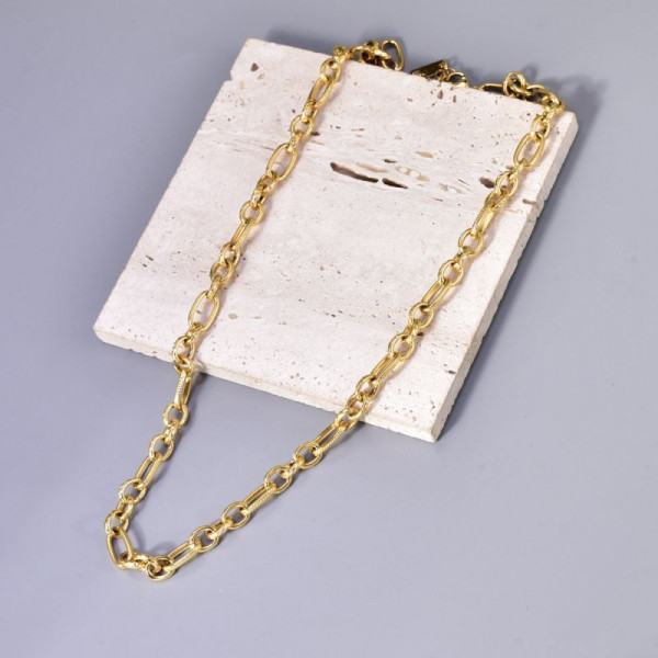 Золотистая цепь с крупным якорным плетением CJL14412