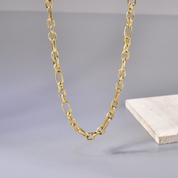 Золотистая цепь с крупным якорным плетением CJL14412