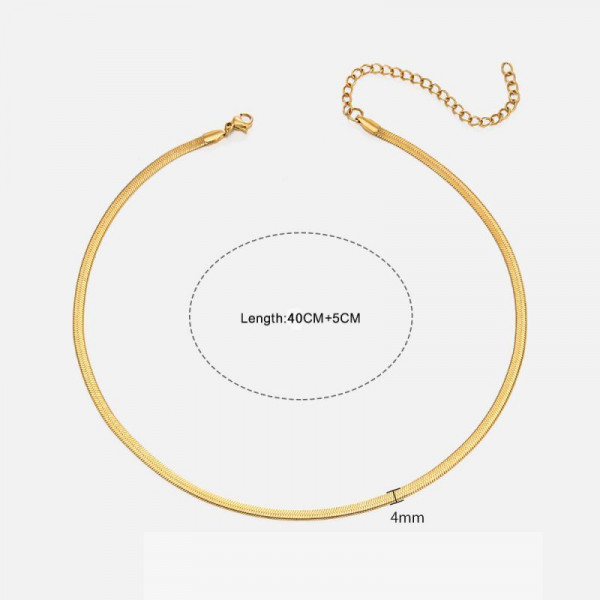 Золотистый чокер-снейк с плоским сечением CJL19485