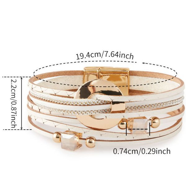 Браслет жесткий многоярусный с золотистыми деталями CJK14041