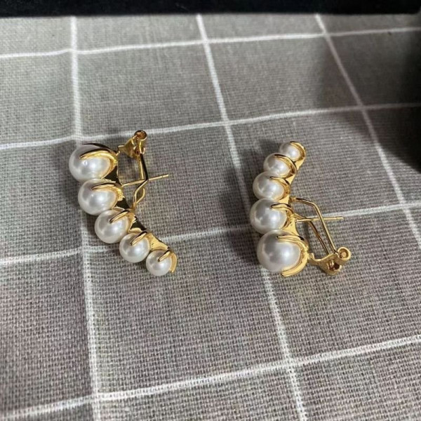 Серьги-каффы с жемчугом дорожка CJC98742